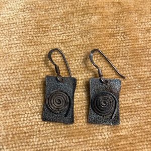 Silver oxidized hand crafted earrings
